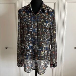 CAbi Abstract Pattern Shirt Jacket